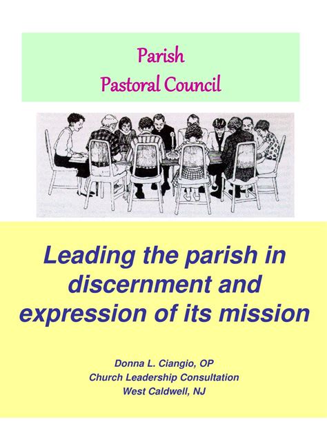 Parish Pastoral Council: Duties & Responsibilities.